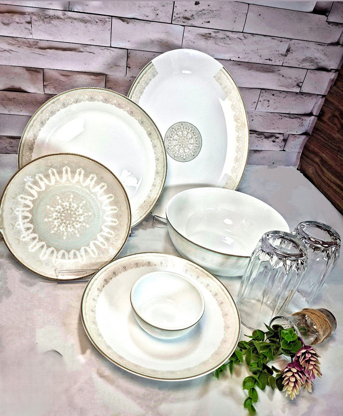 سرویس 26 پارچه آرکوپال طرح ساناز سبزآبی