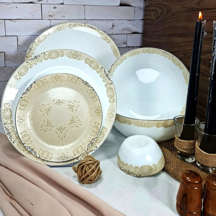 سرویس 26 پارچه آرکوپال طرح فرشته بژ