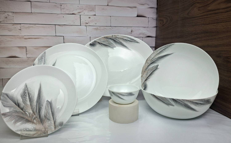 سرویس آرکوپال 26 پارچه طرح پر طوسی