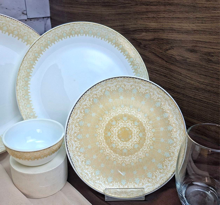 سرویس 26 پارچه آرکوپال طرح زیبا سبز آبی